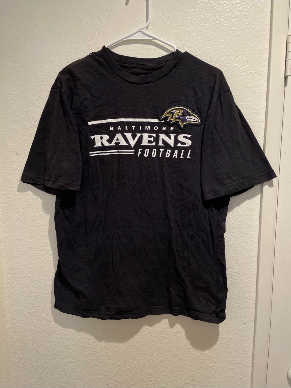 🏈 MAJESTIC Baltimore Ravens T-Shirt Large Embroidered Patch